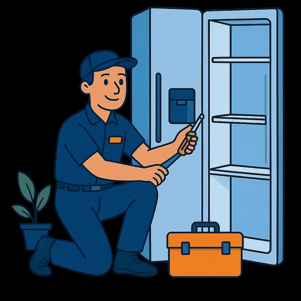 Fridge and freezer installation by PrimeFix technician